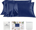 PROMEED 23 Momme Silk Pillowcase 2 Pack Toddler/Travel Size with Free Laundry Bag, Highest Grade 6A+ 100% Mulberry Silk Pillow Case Set of 2, Zipper (Toddler/Travel 13"x18", Navy)