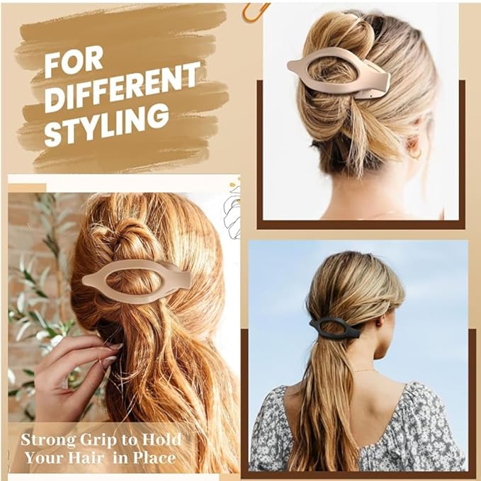3Pcs Flat Hair Clips for Women,Large Matte Non-Slip Hair Claw Clips for Thick or Thin Hair,Large Duckbill Hair Clips for Women and Girl