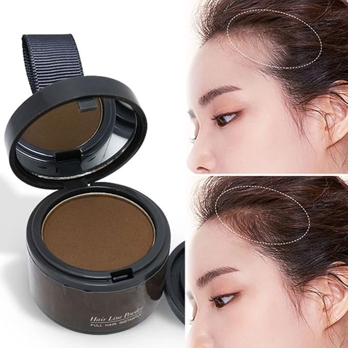 Hairline Powder (Light Brown) Hair Root Dye, Instantly Color Shadow for Thin and Gray Hair Roots - 4g