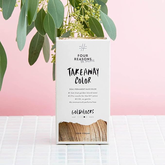 Four Reasons Original Takeaway Color - Goldilocks – 8.3 Warm Golden Blonde - Demi-Permanent Hair Color - Ammonia-Free and Fragrance-Free Hair Dye - 100% Vegan & Cruelty Free