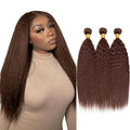 Brown Bundles Human Hair Chocolate Brown Yaki Straight Bundles 24 26 28 Inch Niegmeag Virgin Remy Hair Extensions Double Weft Color 4 Bundle Hair Weave