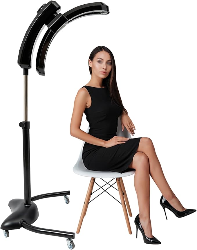 Hair Steamer Professional Hair Salon Steamer,40-70℃/104-158℉,Hair Steamer with Temperature and Time Adjustment,Hair Color Treatment Processor with Wheels,Portable Standing Dryer for Home(Black 950w)