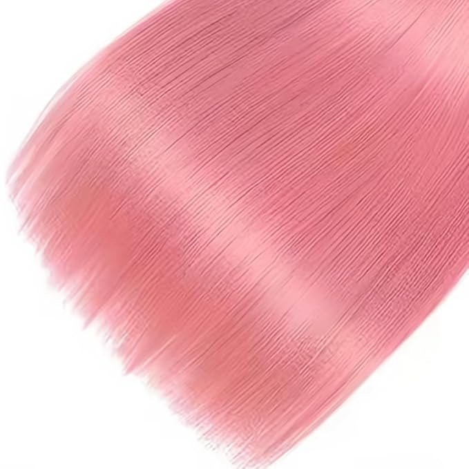 Light Pink Straight Bundles Human Hair Pink Bundles 20 22 24 Inch Niegmeag Brazilian Virgin Remy Hair Extensions Double Weft Pure Pink Bundle