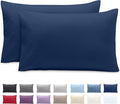 Bare Home Microfiber Pillow Cases - King 20x40 - Cooling Pillowcases - Double Brushed - Easy Care - Envelope Closure (King Pillowcase Set of 2, Dark Blue)