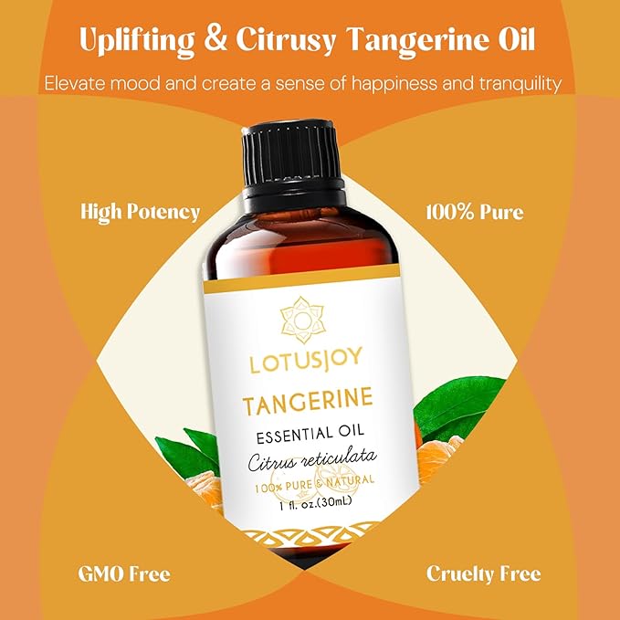 Tangerine Essential Oil Pure Organic for Diffuser Candle Making Skin Hair - 1 Oz