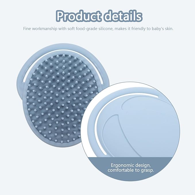 Silicone Massage Brush for Boy Girl and Ergonomic Handheld Shower Brush for Gentle Scalp Shampoo and Body Cleaning for Boys