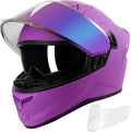 Full Face Motorcycle Helmets for Adult Men Women, DOT Approved Street Bike Racing Helmet Dual Visor Quick Release Buckle, Motorbike ADV Moped Helmet with Extra Clear Visor