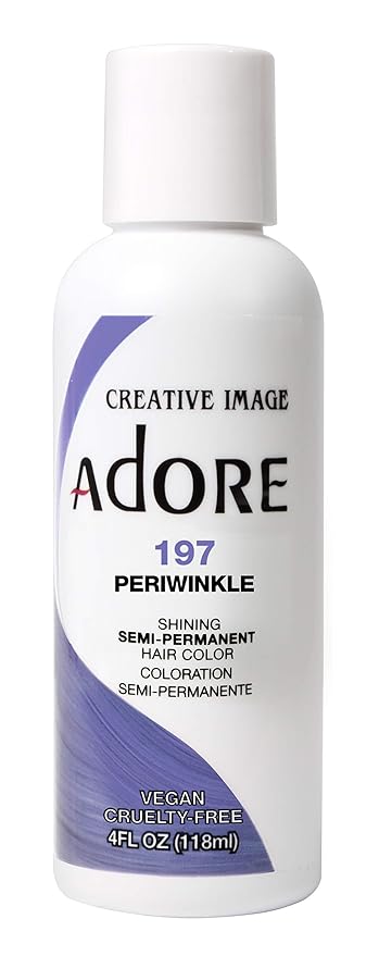 Adore Semi Permanent Hair Color (197 Peri Winkle) | Vegan & Cruelty-Free Purple Hair Dye | No Ammonia, No Peroxide, No Alcohol | 4 Fl Oz Each (Pack of 2)
