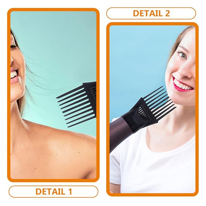 Unomor 5Pcs Hair Dryer Comb Attachment Professional Hair Styling Nozzles Concentrator Blow Dryer Accessories for Salon and Home Use