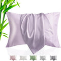 TELUS Pillow Cases Standard Size 2 Pack, Bamboo Rayon & Lyocell Pillowcase with Envelope Closure, Cooling Breathable Pillow Cover for Hot Sleeper & Night Sweats, 20x26 inch, Light Purple