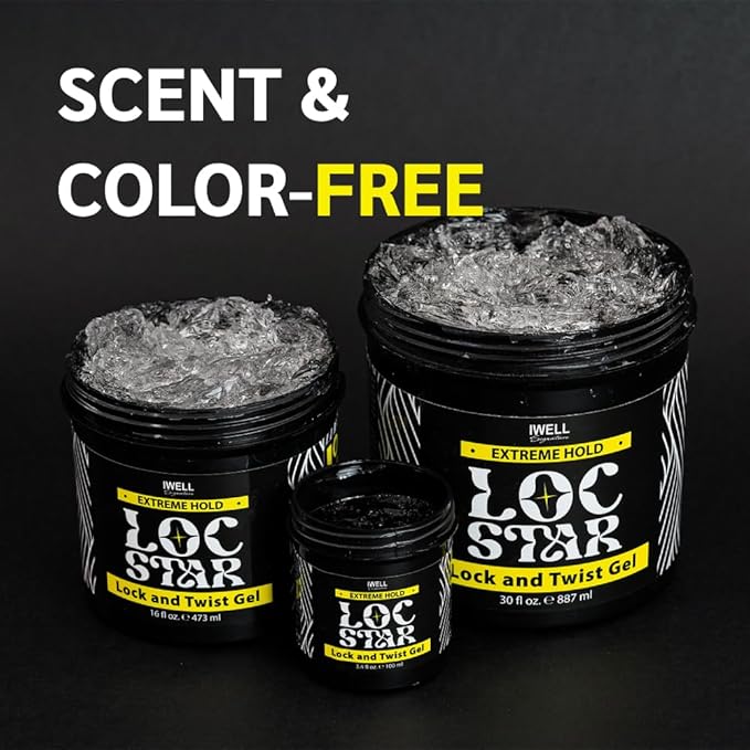Loc Star Braid & Loc Gel, 16 fl oz | Extreme Hold for Braids, Locs, Twists, Cornrows & Edges | Smooths & Tames Frizz | No Heavy Residue | Long-Lasting | With Aloe Vera