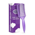 Curly Hair Brush & Curl Defining Brush – Easily Detangles Knots with Less Pulling – Styles Wet or Dry Hair, Tames Frizz for All Curl Types (Crystal Purple)