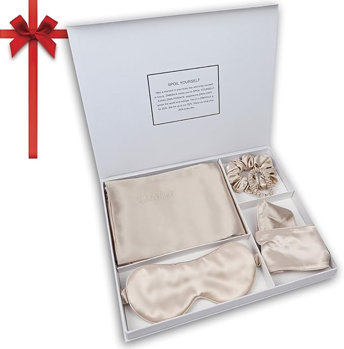 ZIMASILK 22 Momme Silk Pillowcase for Hair and Skin - 100% Pure Mulberry Silk with Hidden Zipper, Grade 6A Luxury Pillow Case for Women, Soft & Durable, Gift Box (Queen 20"x30", Cream)