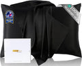 ZIMASILK Upgraded 100% 6A Grade Pure Mulberry Silk Pillowcase for Hair and Skin Silk Pillow Cases with Reinforced Hidden Zipper, More Soft & Durable, Gift Box (King 20"x36" Black)