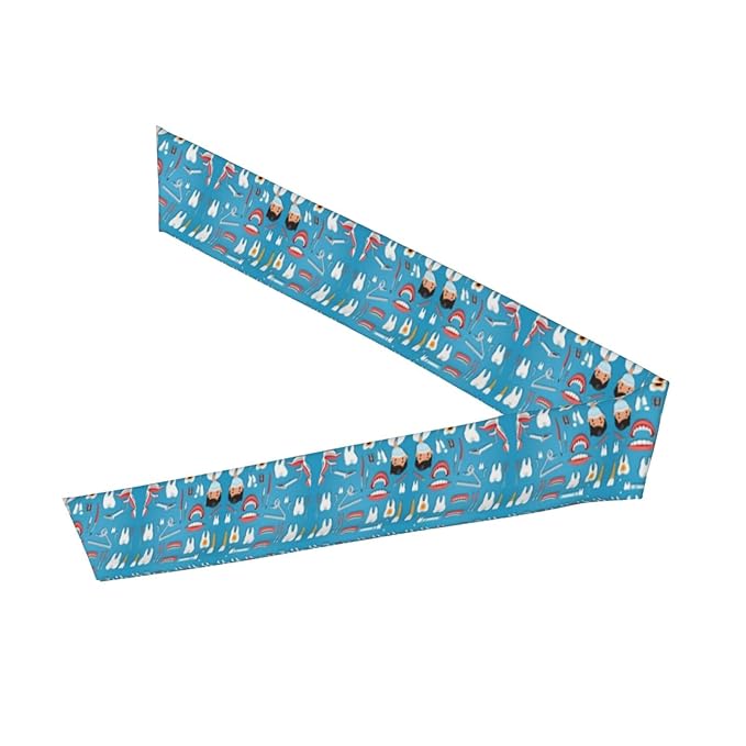 Men Women Novelty Sports Sweat Bands Hair Accessories for Sports Workout Shower, Elastic Multi Style Teeth Dental Seamless Pattern Blue Hair Band Headdress