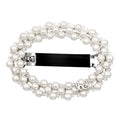 Handmade Pearl Crystals Hair Clip for Women, SHE'S FREE STYLE JUST FOR YOU Circular Openwork Design Side Hair Clips with Retro Crystals, Vintage-Inspired Hand-Beaded Hair Accessory