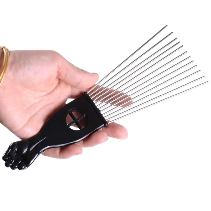 3 Pcs Metal Hair Pick Combs Afro Pick Comb Wide Tooth Hair Pick Comb Salon Using for Hairdressing Styling Tool
