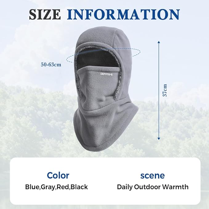 Unisex Windproof and Warm Balaclava, Winter Warm Neck Mask Ear Covering Balaclava Hat for Skiing,Motorcycle
