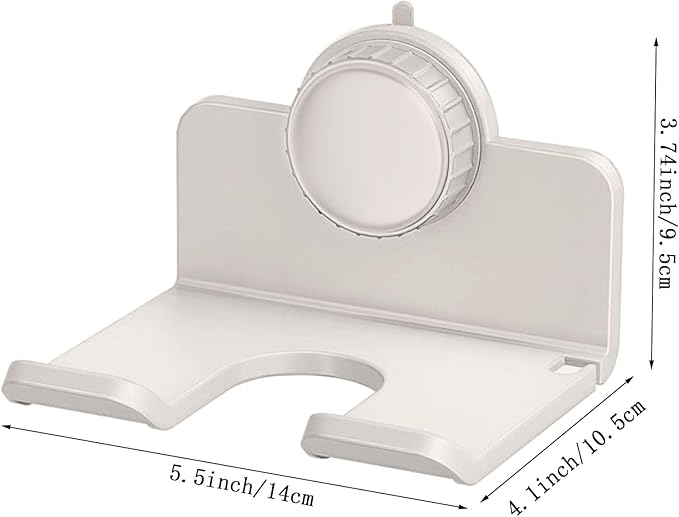 DBlosp Universal Hair Dryer Holder, Metal Suction Hair Tool Organizer Blow Dryer Holder Hair Dryer Holder Wall Mount with Plug&Cord Organizer (White)