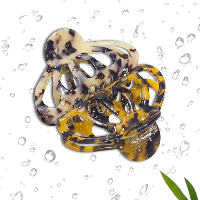 Fashion Tortoise Hair Clips for Women Resin Medium Hair Claw Clip for Fine Hair Non Slip Grip Hair Jaw Clips 2PCS in Set (Vintage Tortoise Shell Hair Clips)