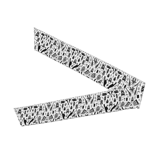 Men's Women Novelty Sports Sweat Bands Hair Decor for Sports Workout Spa, Long Boho Style Gothic Trippy Moon Skull Dark Black Cat Witch Magic Spirit Board Head Band Headdress