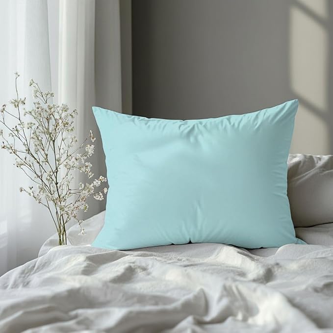 Silky Smooth Satin Zipper Bed Pillowcases Cooling,Anti-Frizz,and Gental on Skin Pack of 2 (Aqua Green, Standard (20x26))
