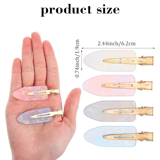 16 Pcs Creaseless No Crease Hair Clips, No Bend Barrette Hair Clips For Styling Non Slip Makeup Flat Clip Hair Accessories for Women