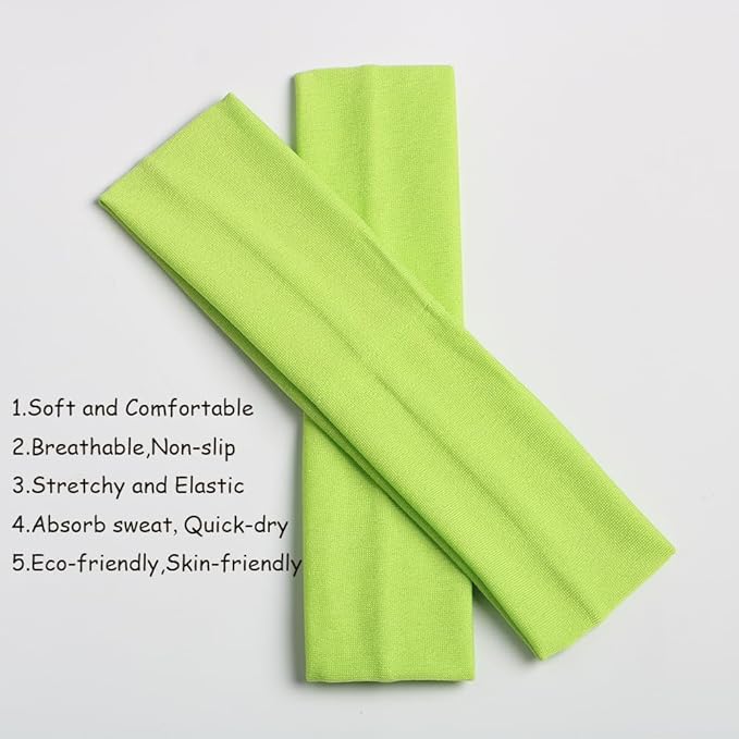 Headbands for Women,12PCS,Soft Stretch Elastic Yoga Sport Headbands