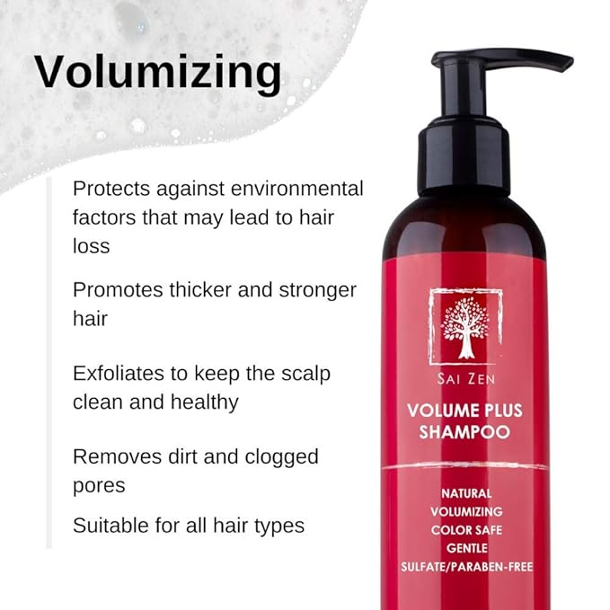 Volume Plus Shampoo | Anti-Thinning and Volumizing Formula | Made in USA |Sulfate and Paraben Free | All Hair Types, 8 oz.