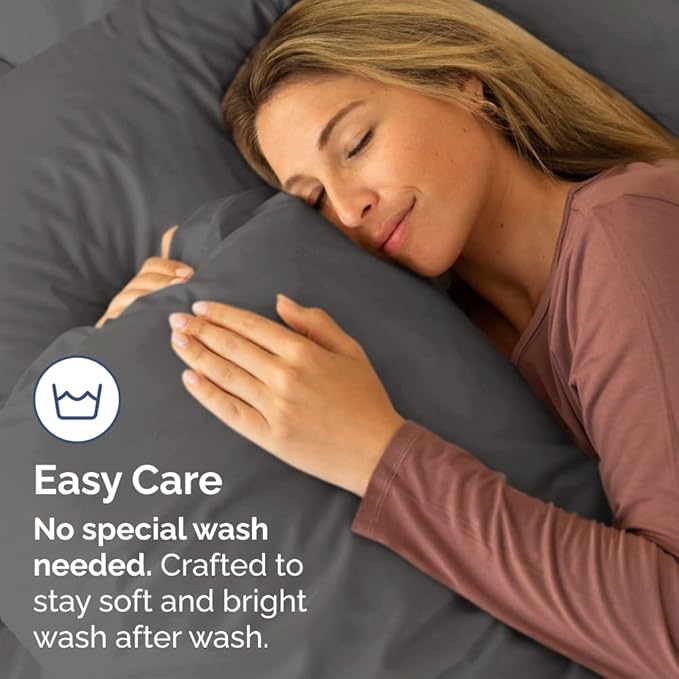 King Pillow Cases Set of 2 - Ultra Soft Hotel Quality Pillowcase Covers - Comfy, Cozy & Wrinkle Free - Shrinkage, Stain and Fade Resistant - Machine Washable Pillow Protectors - 2 Piece Set - Charcoal
