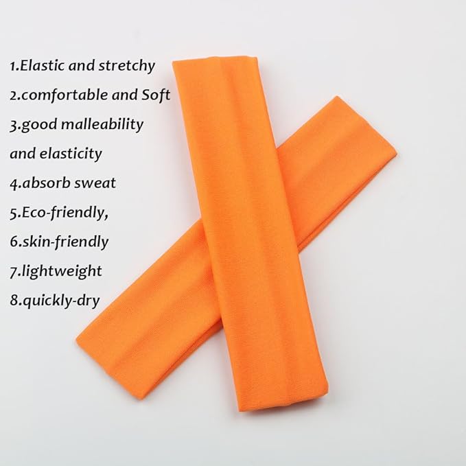 Yoga Sports Headbands,Pack of 24,Soft Elastic Stretchy Athletic Headband Workout Gym Sports Fitness Hair bands