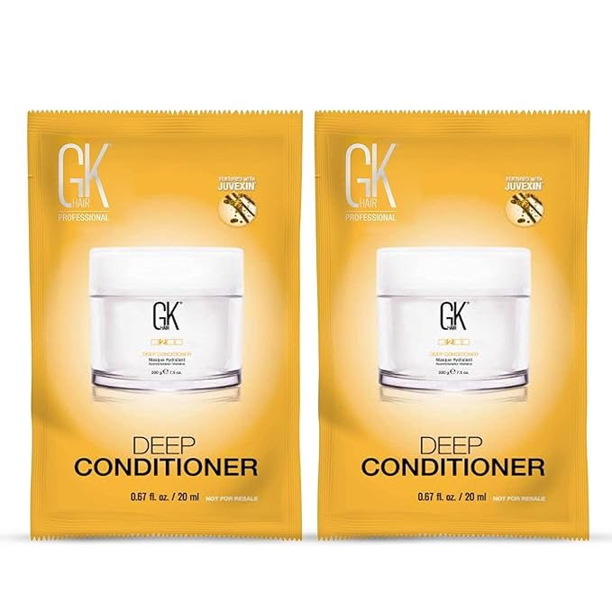 GK HAIR Deep Conditioner Hair mask For Damage Hair Pack of 2 (0.67 Fl Oz/20ml) Intense Hydrating Repair Treatment Mask for Dry Color Treated Frizzy Hair Restoration Formula with JOJOBA Seed Oils