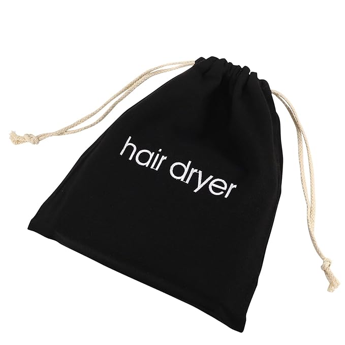 3 | 6 | 8 Pack Hair Dryer Bags Drawstring Bag Container Hairdryer Bag for travel bathroom (3 PCS, Black)