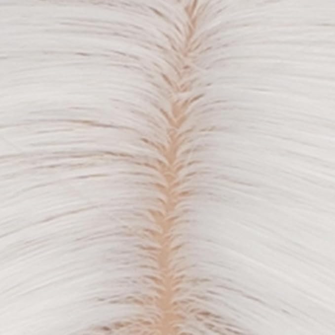 BUFASHION 14" Women Short White Kinky Straight Cosplay Synthetic Wigs With Air Bangs 46 Colors Available (White)