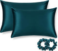 ALASKA BEAR Silk Pillowcase for Hair and Skin, Set of 2 Pure Genuine 22 Momme Mulberry Silk Pillow Cases Queen Size for Bliss Sleep Better Than Poly Satin, Zipper Closure(2pc,Teal Sapphire)