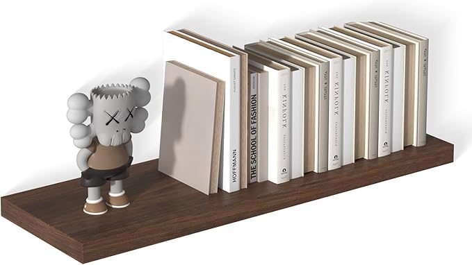 12 Inch Deep Floating Shelves for Wall 1 Pack Floating Shelves Large Storage Space Wall Mount Shelf for Living Room Kitchen Bathroom 36" W x 12" D x 1.2" H Walnut