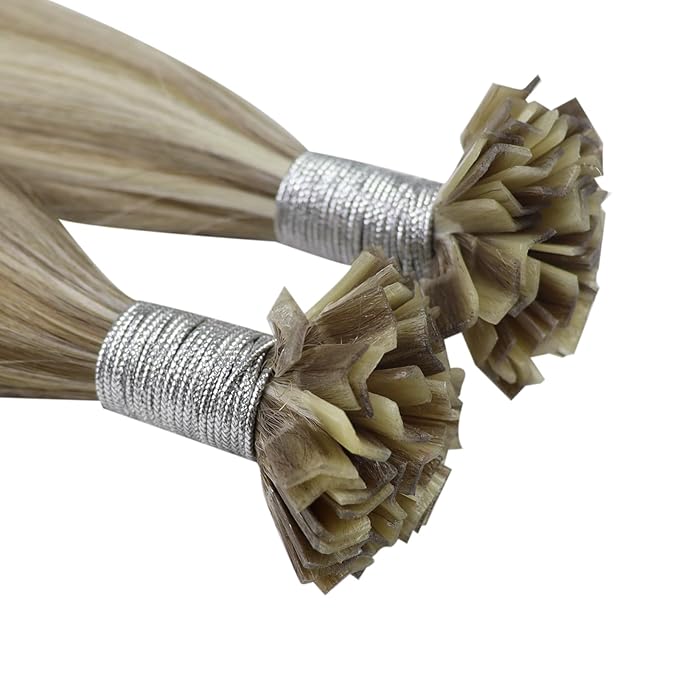 YoungSee U Tip Hair Extensions Real Human Hair Brown K Tip Hair Extensions Light Brown Highlight Blonde Hair Extensions K Tip 24in Ktip Hair Extensions Remy Human Hair for Wedding Hot Fusion 50s/50g