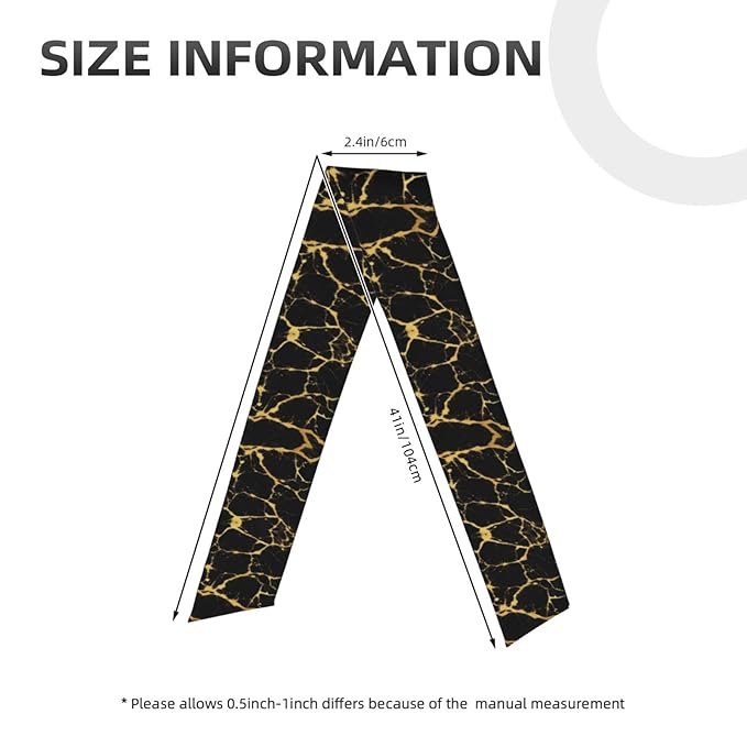 Boys Girls Gold Black Marble Texture Sports Sweatband Multi Style Beauty Skinny Hair Band Headdress for Yoga Travel Spa