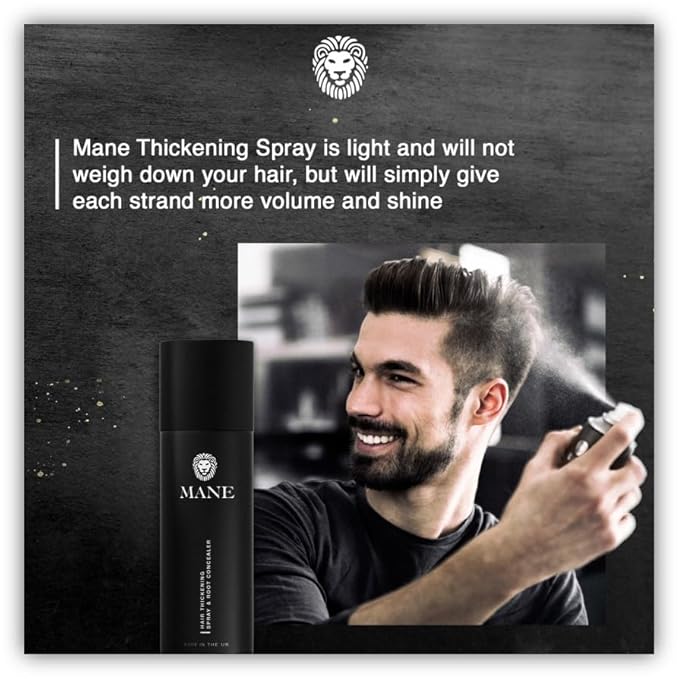 Hair Thickening Fiber Spray by Mane (200 ml, Medium Brown)