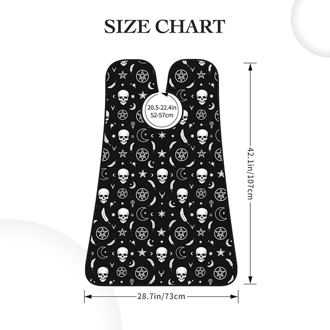 Adjustable Beard Catcher Apron, Goth Raven Crow Skull Moon Star Gothic Witch Magic Spirit Board Shave Bib, Non-Stick Waterproof Grooming Bib, Shaving Essential for Men Dad Christmas