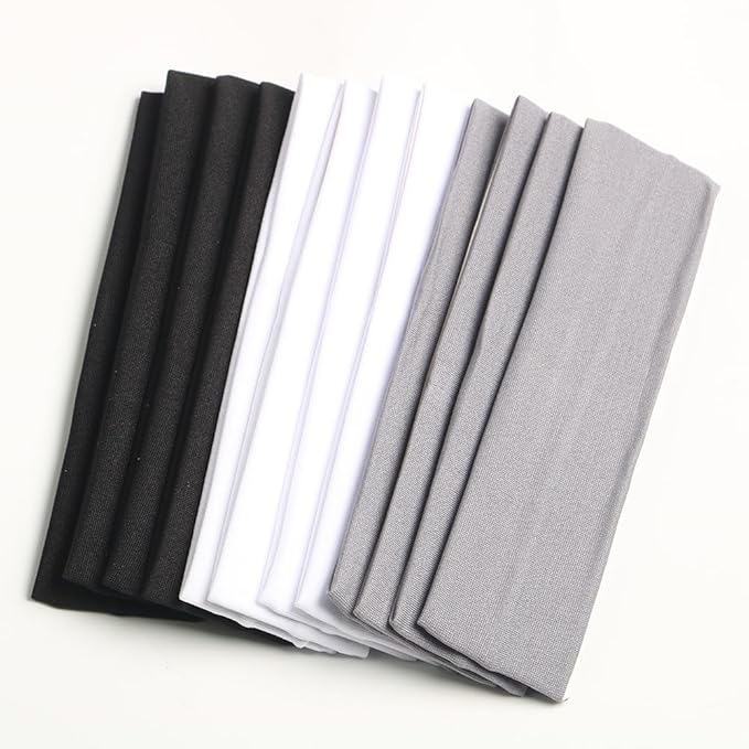 Headbands for Women,12PCS,Soft Stretch Elastic Yoga Sport Headbands