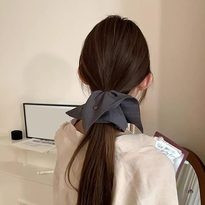 Elastic Hair Scrunchie Fabric Headbands For Women Soft And Stretchy Hair Tie For Everyday Use Or Special Occasion(Light Grey)