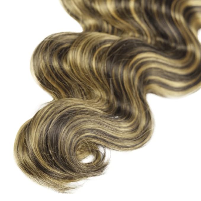 1B/27 Human Hair Bundles Blonde Body Wave Bundle Niegmeag Virgin Remy Hair 3 Bundles 20 20 20 Inch 2 Tone Black and Honey Blonde Bundle Double Weft Hair Weave