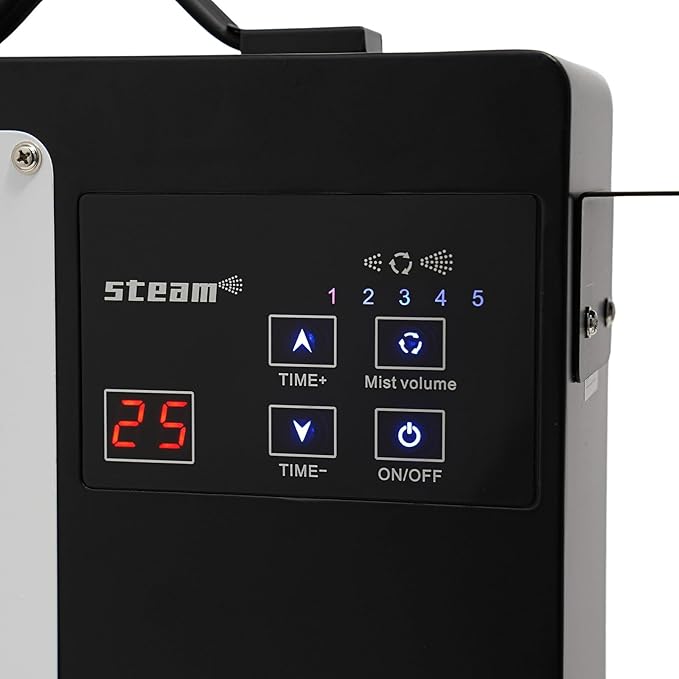 DNYSYSJ 1250W Professional Hair Steamer with Digital Display, Steamer Hair5-Level Nano Mist, Hot Mist Hair Steamer 500ml Tank for Salon/Home Hair Treatment, Portable & Adjustable (Black/White)