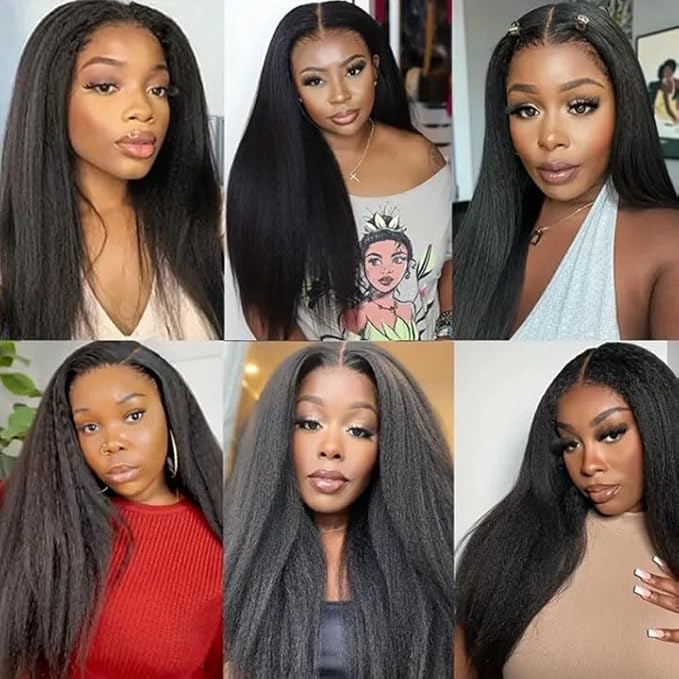 Yaki Straight Bundles Color 1B Kinky Straight Human Hair Bundle Niegmeag Brazilian Virgin Remy Hair 3 Bundles 26 28 30 Inch Double Weft Soft and Silky Natural Black Yaki Bundle 150g
