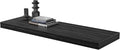 Large Floating Shelves for Wall Set of 1 Wooden Wall Shelves 24 in x 12.75 in x 2 in Room Decor Long Shelf with Invisible Wall Mount Bracket for Bedroom Kitchen Living Room Black Wood