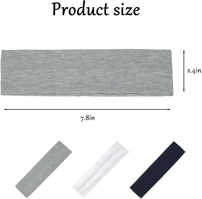 Yoga Headbands for Women, Non Slip Elastic Sweat Hairbands, Solid Color Head Accessories Headscarves Hair Hoop, Sweat-Absorbing Hairbands for Sports, Fitness, Running