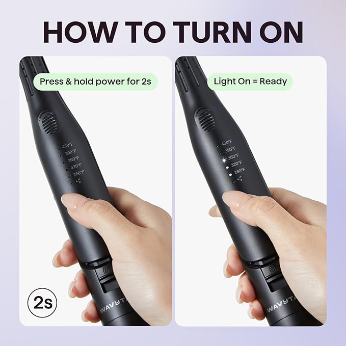 Wavytalk 0.65" Pencil Flat Iron, Cool Curl Pencil, Small Airflow Styler and Straightener for Short Hair, Pixie Cut and Edges, Curling Iron for Short Hair with 360º Cool Airflow, Black