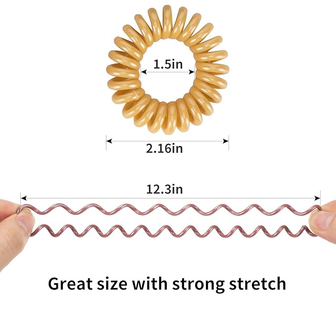 79STYLE 30pcs Plastic Spiral Hair Ties - No Crease Coil Scrunchies for Thin, Thick or Curly Hair (Classic 15 Colors - Mini Size)