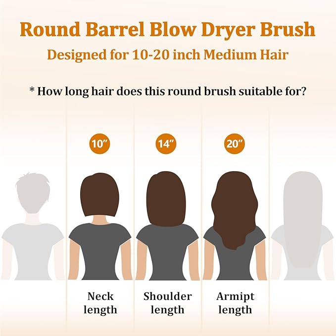 Round Hair Blow Dryer Brush - 1.2 Inch Ceramic Barrel Hair Dryer Brush for Short/Middle Hair, One Step Drying, Volumizing, Straightening and Styling, Negative Ionic Dryer Brush (Black-Golden, 1.2)